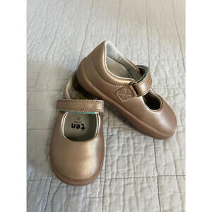 Ten Little Rose Gold Mary Jane Shoes, Size 7 Toddler, Vegan Leather